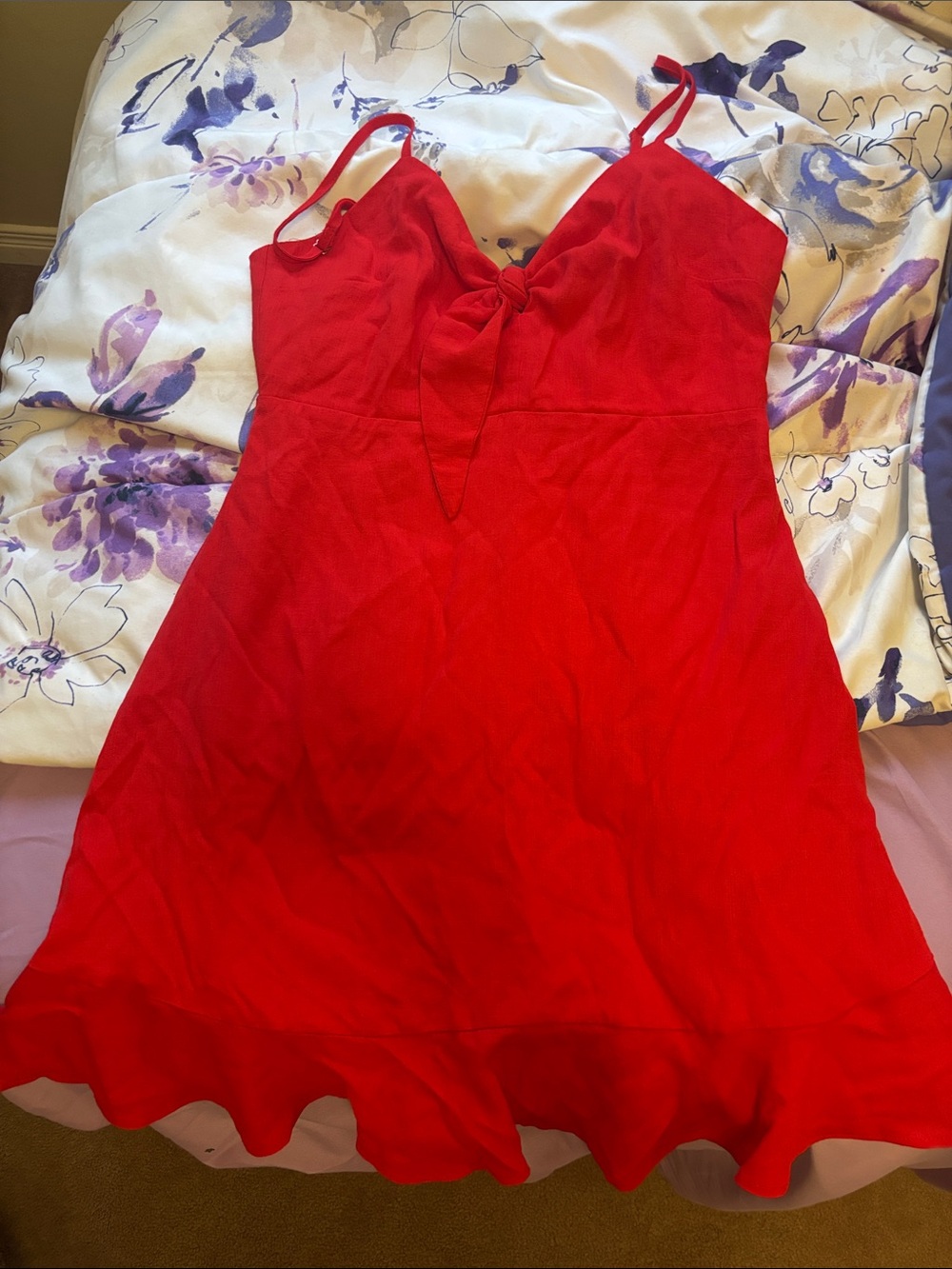 Forever 21 Red Mini Slip Dress with Flared Hem